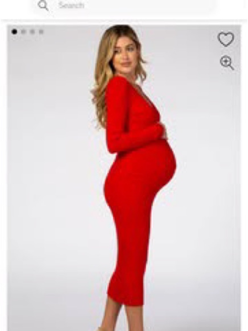 Pinkblush Red Maternity Midi Bodycon Dress